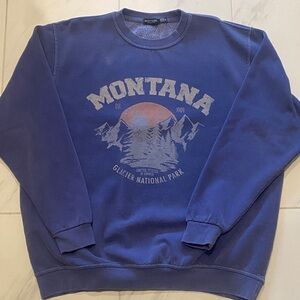 Nasty Gal Montana Glacier National Park Blue Sweatshirt